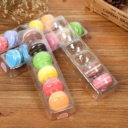 Gift Wrap 5 Macaron Boxes Clear PET Dessert Pastry Packaging Box Birthday Holiday Cake Display Decoration Of 6 Macarons