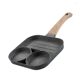 Pans 2 Generation Rice Wheat Stone 3 In 1 Egg Frying Pan Mini Steak Hamburger Non-Stick Breakfast Pot