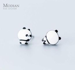 Animal Cute Panda Stud Earrings for Women Girl Kids 925 Sterling Silver Ceramics Jewellery Fashion Bijoux 20120 21070712826515219851