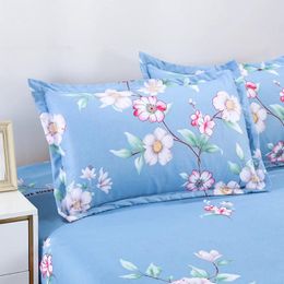 Bedding Sets Washed Polyester 4pcs Set Flower Pattern Soft&Breathable With Zipper Closure Corner Ties Duvet Cover