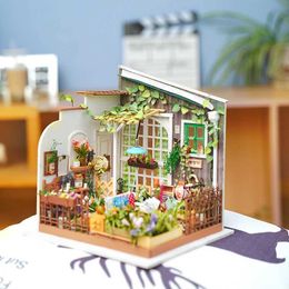 Architecture/DIY House DIY House with Furniture Study Room Simons Coffee Children Adult Doll House Miniature Dollhouse Wooden Kits Toy