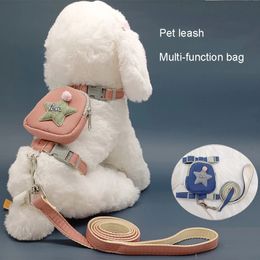 Dog Traction Rope Adjustable Pet Knapsack Poodle Bixiong Traction Rope Chest Strap Cat Collar Suit Dog Accessories Pet Items 240515