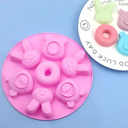 Baking Moulds 7-even Bear Donut Cake Silicone Mould DIY Chocolate Ice Cream Mould 271