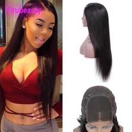 Wigs Malaysian Virgin Hair Silky Straight 4X4 Lace Closure Wig Human Hair Natural Colour 4 By 4 Closures Wigs 1032inch