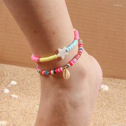 Anklets Bohemian Multicolor Beads Anklet For Women Summer Beach Shell Starfish Charms Ankle Bracelet Foot Leg Chain Girls Jewellery Gifts