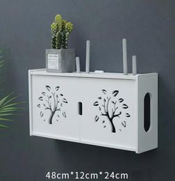 Large Wireless Wifi Router Storage Box PVC density panel Shelf Wall Hanging Board Bracket Cable Storage Organiser Home Decor C01163206949