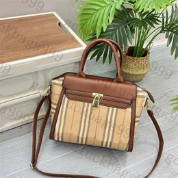 Classic Designer Tote Bag 34cm canvas Leather Stripe Plaid Totes Fashion Gold Hardware Shoulder bags Large Capacity Lady Shopping Bags High Quality Women Handbags