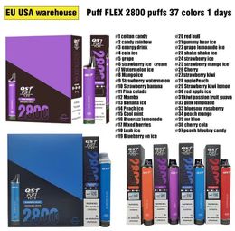 Original 2% 5% 0% PUFF FLEX 2800 Puffs Disposable Bars Vape Pen 850mAh Battery 8ML Cartridge Pre Filled vape Vaporizer Portable Vapor Devcice