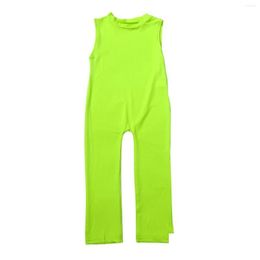 Stage Wear Kids Girl Sleeveless Stretchy Gymnastics Ballet Leotards Dancing Unitard Dancewear Girls Dance Costume Yoga Sports Long D Dhceq