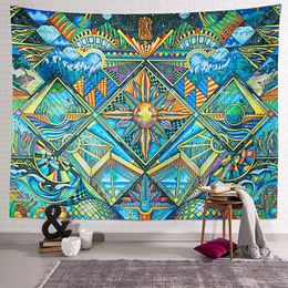 Tapestries Hippie Tapestry Colourful Arabesque Retro Wall Hanging Boho Trippy Art