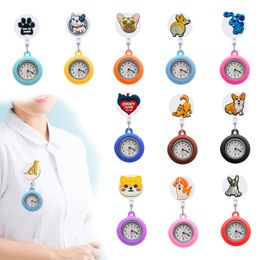 Pocket Watch Chain Dog Series 32 Clip Watches Fob For Nurses Pattern Design Nurse Retractable Student Gifts Brooch Medical Workers Dro Otuh3