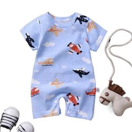 Rompers Newborns aged 0-2 baby jumpsuit baby clothing baby girl pure cotton cartoon baby Onesie climbing clothingL240514L240502