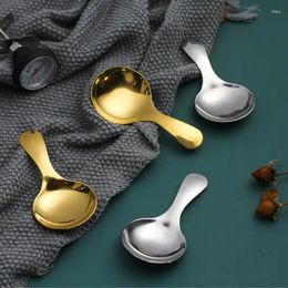 Spoons Stainless Steel Mini Spoon / Ice Cream Sugar Salt Spice Short Handled Tea Coffee Scoop - Kitchen Tools Golden