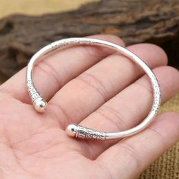 Monkey King Bar Bangles Classic Simplicity 100% Real S925 Sterling Silver Bracelet Bangle For Men Women Fine Jewelry GB34 240507