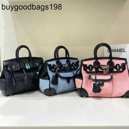 Tote Bag Designer Womens Handbags Bk Korean Purchasing Agent Jplace New Cowhide Canvas Patchwork Platinum Niche Design Personalised Denim Handbag Trend