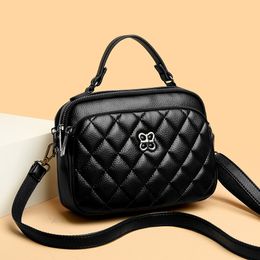 Cross-border Women's Bag High-end Small Square Bag 2023 New Retro Multi-layered Diamond Handbag Versatile Shoulder Crossbody Bag