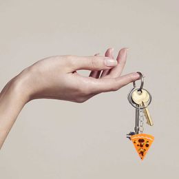 Keychains Lanyards 12 Pcs Simulation Food Keyrings Pizza Resin Pendants Bag Key Ringss Key Ringsss for Girls Boys (Orange) Y240510