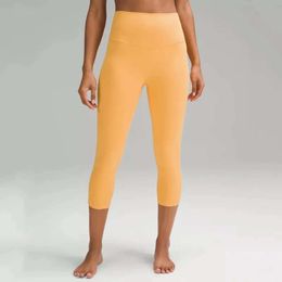 Gym Women's Clothes Align High-Rise Crop 21" Yoga Hidden Waistband Pocket Running Tight Pants lul Pilates Leggings