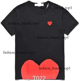 Play Male And Commes Des Garcon T Shirt Female Couple Long Sleeve T-Shirt Designer Embroidered Red Heart Love Black And White Commes Des Garcons Short Plus Size 85c6