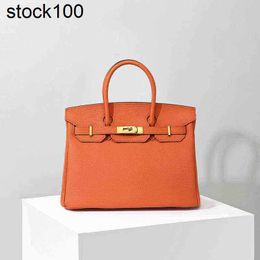 Designer Leather Platinum Handbag Women's Bag High Sense Togo Top Layer Cowhide Litchi Pattern Single Shoulder Women's Messenger