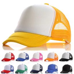 Caps Hats 2023 New Mesh Baseball Cap For Kids Baby Boy Girls Summer Fashion Visors Cap Boys Girls Casual Snapback Hat Mesh Hip Hop Hats Y240514