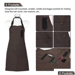 Cutting Cape Hair Cut Hairdressing Jean Apron Salon Hairdresser Barber Gown Dyeing Perming Capes Cloth With Pockets Drop Delivery Prod Dhx4M