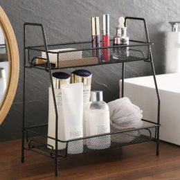 Hooks Iron Kitchen Storage Rack Cosmetic Makeup Basket Metal Spice Seasoning Holder Assembly Desktop Bathroom Shelf