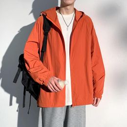 Men's Jackets Summer Jacket For Men Casual Thin Loose Full-Zipper Korean Trendy Sun Protection Waterproof Coat