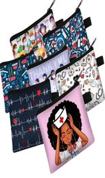 42 Styles Nurse Doctor Coin Purse Keychains Black Doctor Magic Medical Pattern Ladies Bag ECG Women Short Wallet3612958