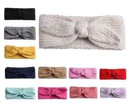 Rabbit Bow Ear Knit baby girl headbands 2018 Warmer Knitting Headband Kids Autumn Winter Turban Girls Crochet Hair Accessories2947580