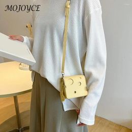Drawstring Fashion Mini Women Mobile Phone Pouch Cheese Shaped Satchels Shoulder Handbags Small Square Slice Pendant For Girl Purse