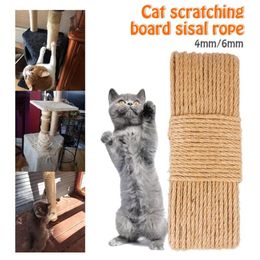 Cat Toys 46mm 50m Scratching Post Tree Toy Natural Jute Rope Twine ed Cord Macrame String DIY Craft Handmade Decor7489191