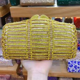 Totes Lady Yellow Crystal Diamond Clutches Birthday Gift Handbag Evening Bags Ladies Party Purse Wedding Clutch Bridal