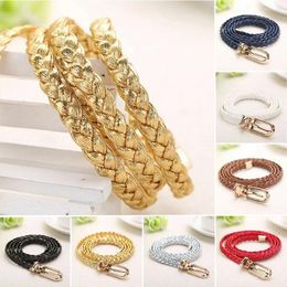 Belts Women Thin Skinny Dress Weave Waist Band Pin Buckle Waistband Ladies Cummerbands Braided Belt