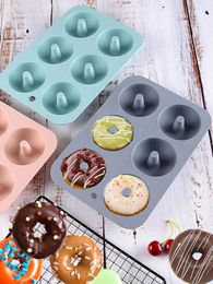 Baking Moulds 6 Holes Heat Resistant Silicone Donut Mold Food Grade Bagels Pan For Non Stick Cupcake Mould DIY Tools