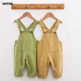 Overalls YATFIML Spring Cotton Baby Girl Overall High Quality Childrens Casual Mens jumpsuit Childrens and Childrens Pants Baby jumpsuit d240515