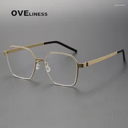 Sunglasses Frames Vintage Pure Titanium Eyeglasses Frame Men Myopia Optical Spectacles Women Luxury Designer Prescription Glasses Eyewear