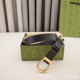 Leather Belt for Mens Women Designer Smooth 3.0cm Width Top Men Design Thin Belts G Golden Buckle Womens Waistband Cintura Ceintures men Accessories