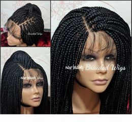 Part Box Braids Wig black brown blonde red brazilian full lace front Wig Jumbo braids synthetic wig Baby Hair Heat Resistant6181128