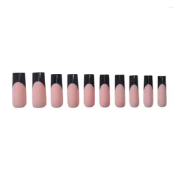 False Nails 360x Full Cover French Black Tip Press On For Women