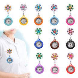 Pocket Watch Chain Flower 11 Clip Watches Brooch Fob For Medical Workers Nurse Women On Analog Quartz Hanging Lapel Drop Delivery Otctq