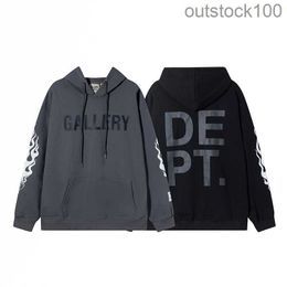 Galle Deptt long sleeve hoodies designer unisex trend street brand clothes Autumn and Winter New Fashion Brand Arm Flame Letter Print Loose Casual Hoodie