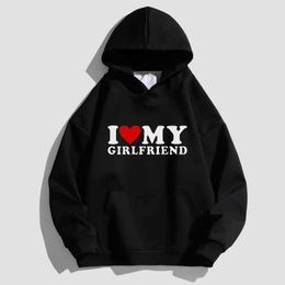 Men's Hoodies Sweatshirts I LOVE MY BOYFRIEND Print Unisex Hoodie Y2K Sweatshirt for Womens/Mens Hoodies Sweatshirts Solid Hoodies Pullovers Tops T240515