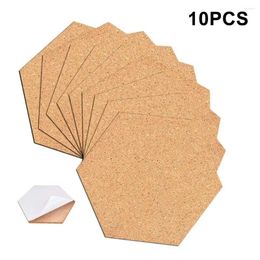 Table Mats Coasters Cork Wood Mat Adhesive Cup Decoration For Home Office Heat Insulation Hexagon Kitchen Accessories