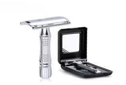 Men039s Razor Double Edge Safety Razor Zinc Alloy Safety Razor Classic Razors For Men 1 Handle 1 Blade 1 Case Shaver set4020829