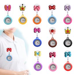 Cat Toys Bow Crown Clip Pocket Watches Retractable Watch For Student Gifts Clip-On Hanging Lapel Nurse Fob Nurses Drop Delivery Otvdu
