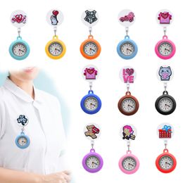 Party Favour Valentines Day Three Clip Pocket Watches Clip-On Hanging Lapel Nurse Watch Pin On With Secondhand Stethoscope Fob Badge Br Otmqe