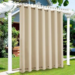 Curtain Patio Outdoor Waterproof Thermal Insulated Double Grommets Sun Block Windproof Window Curtains For Garden Drapes Porch