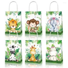 Gift Wrap Jungle Safari Animals Candy Boxes Birthday Kids Packaging Box Wild One Baby Shower Gifts Bag