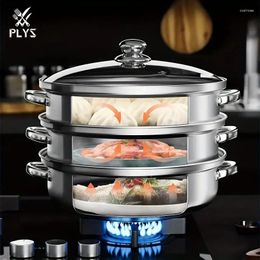 Double Boilers Stainless Steel Steamer For Home Use Thickened Multi-Layer Ideal Electric Stoves & Gas Cooktops WY9195